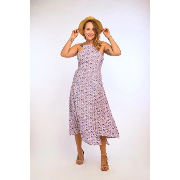 Cori Michelle NWT Purple Marigold Midi With Button Slit XS - Picture 11 of 11